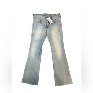 American Eagle kick boot iced light mid rise jeans size 12 NWT